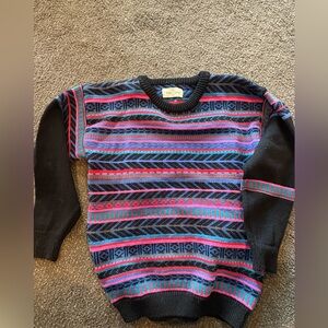 Vintage Stowe Woolens Multicolor Fair Isle Wool Unisex Large 100% Wool